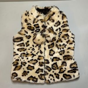 American-Widgeon Toddler Vest Leopard Faux Fur 2T